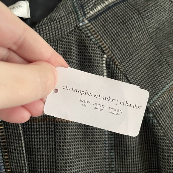 Christopher & Banks Women Sz S Plaid Button Front Bomber Style Lined Jacket NWT - Picture 9 of 12